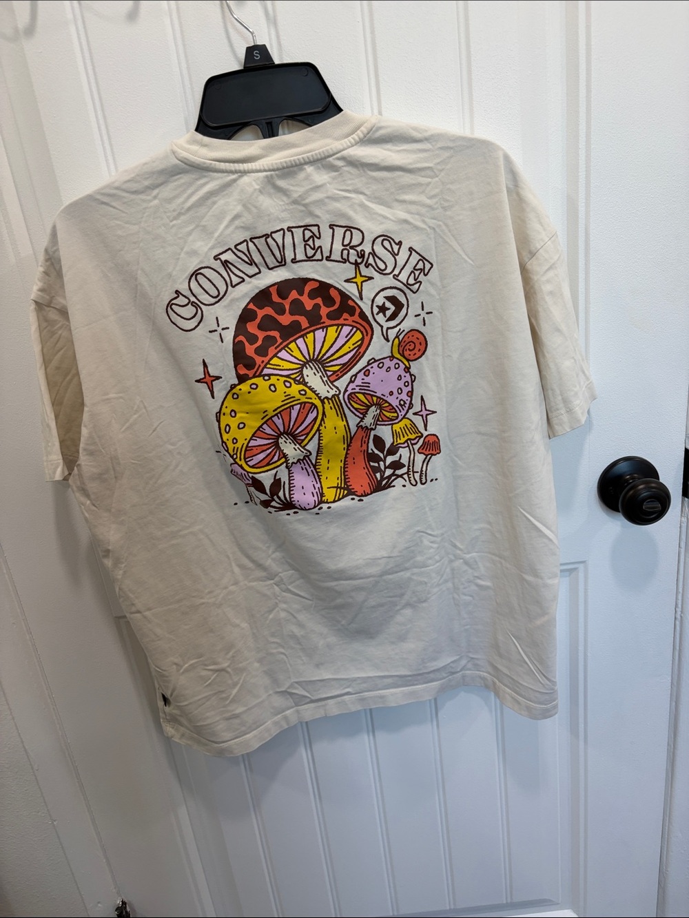 Converse Cream Short-Sleeve Tee with Orange Graphic - Picture 2 of 4
